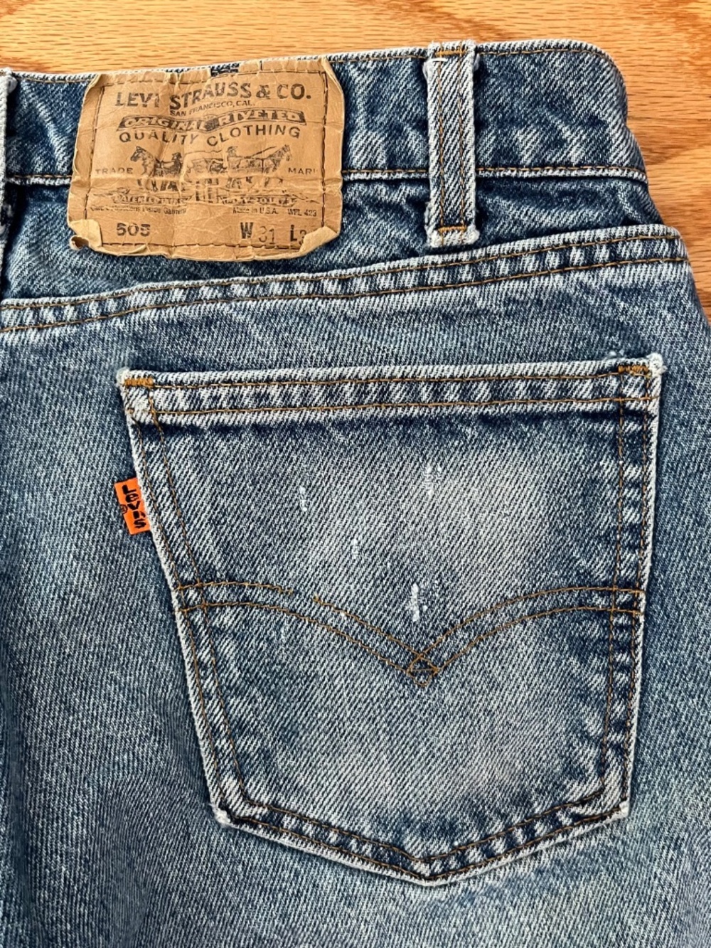 Vintage 1980s Levis 505 Orange Tab 30x26 Tag Size 31 USA Classic Heritage - Picture 4 of 12